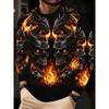 Herren 3D-Druck Crew-Neck Langarm-T-Shirt Mode Vielseitig Trend Atmungsaktiv Lässig