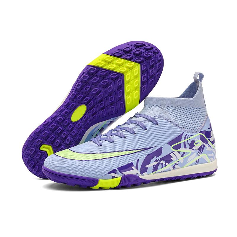 New High-Top Football Shoes Men'S And Women'S Ag Long Nails Tf Broken Nails Artificial Grass Student Competition Training Football Shoes