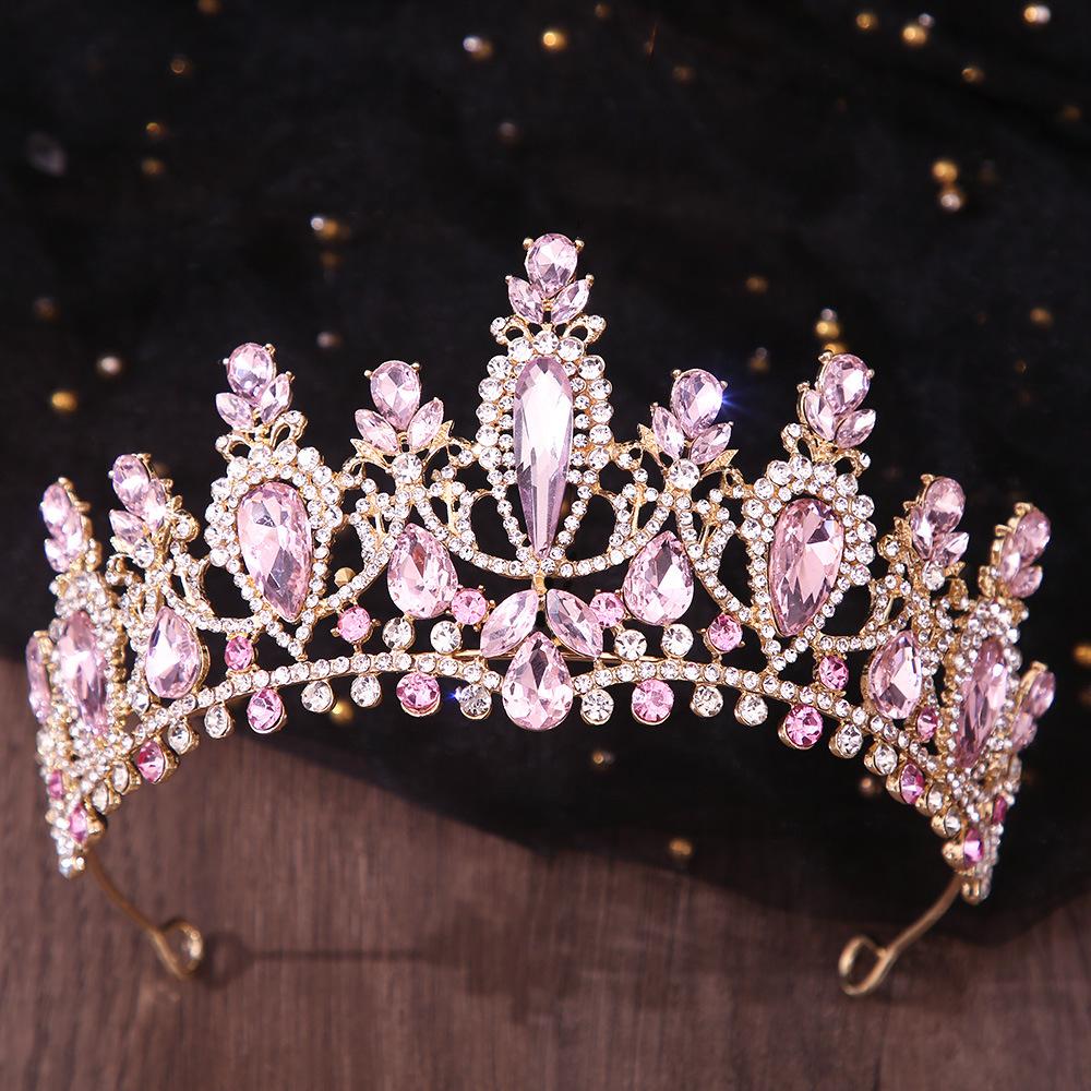 DIEZI 10 Colors Luxury Girls Water Drop Crystal Tiara For Women Wedding Party Elegant Bridal Rhinestone Crown Hair Accessories