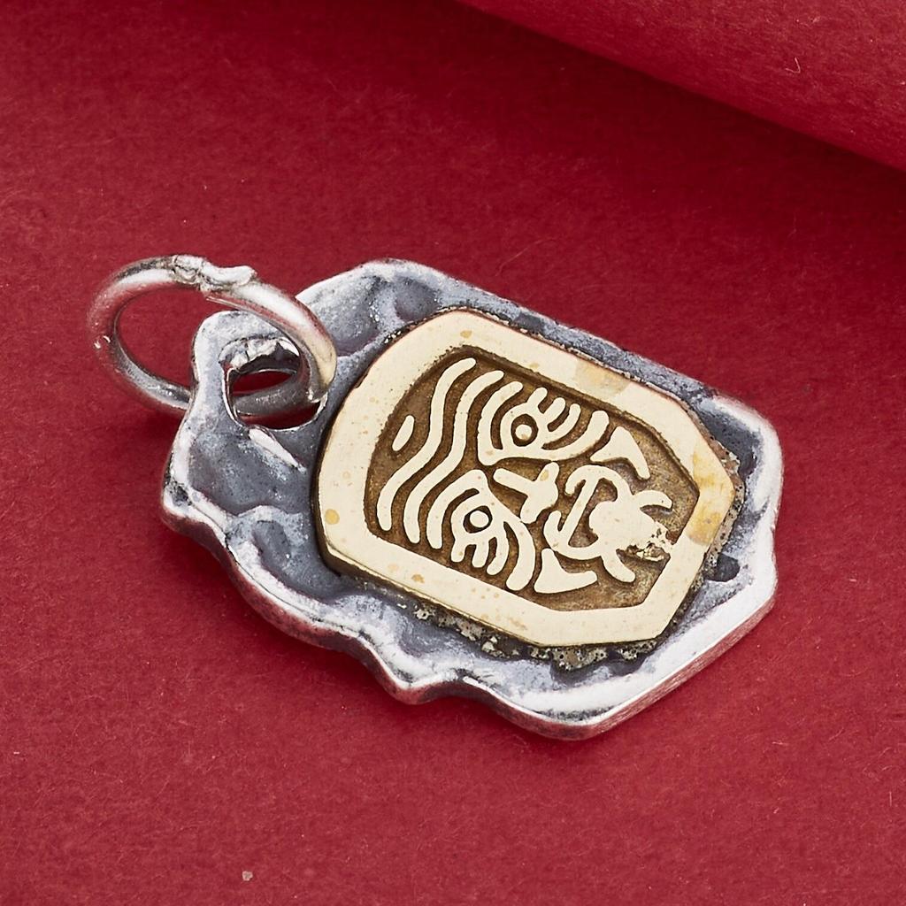 990 Sterling Silver Tibetan God of Wealth Zhakilam Pendant for Women - Charm for DIY Beading, Weaving, Bracelets, and Necklace Accessories