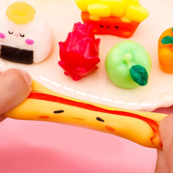 Fruit Squeeze Toy with Bell Lanyard Stress Anxiety Relief Slow Rising Mini