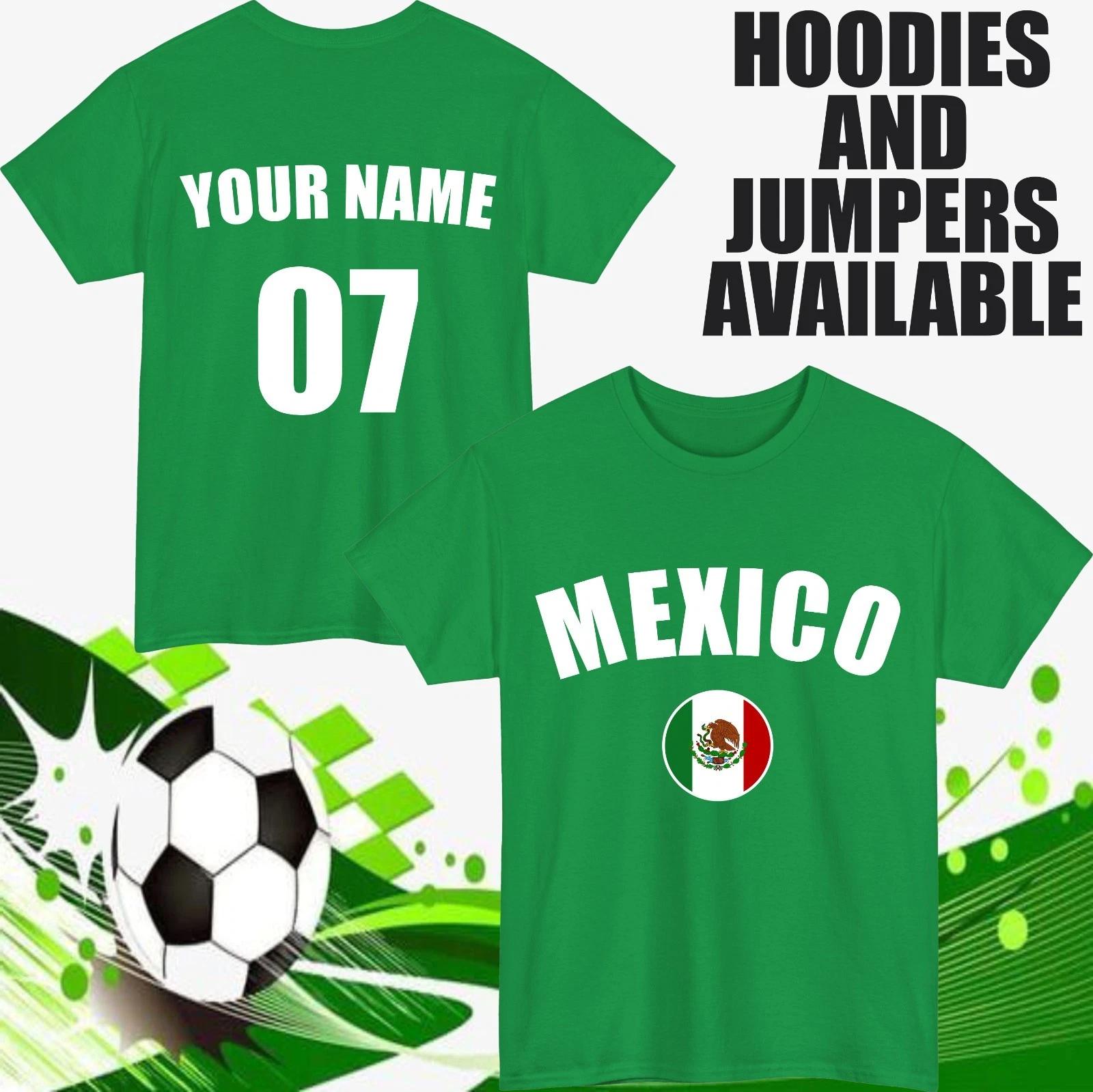 Personalised Mexico Football T-T-Shirt Customised Name & Number Fan Gift Party Top M