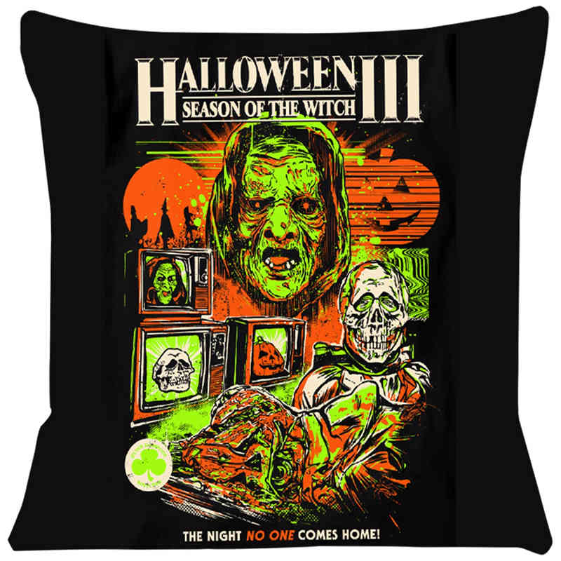 Halloween Iii Cushion Cover Comfortable Short Plush Pillow Cases Chair Car Sofa Pillow Cover Home Decorative Sj-325