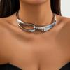 Punk smooth ring buckle cold wind ins collar niche simple choker collarbone chain item jewelry