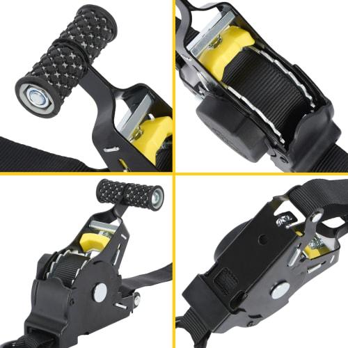 aleawol 2-Piece Automatic Retractable Ratchet Belt Set, 2.9m Retractable Side, 0.3m Fixed Side, 25mm Belt Width, Easy Operation, High Efficiency, Prev