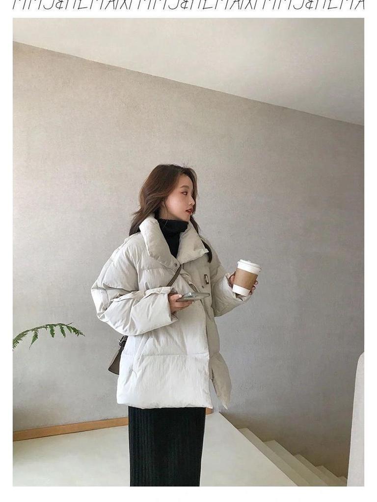 Women's 2024 Winter College Style Cotton Jacket – Short, Loose, and Thickened Korean Design