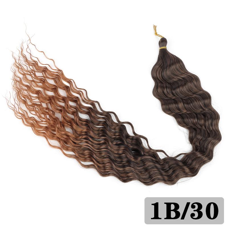 30Inch Syntheitc Pre Stretched Long Deep Wave Curly Braiding Hair Extensions Ocean Wave Crochet Hair for Women
