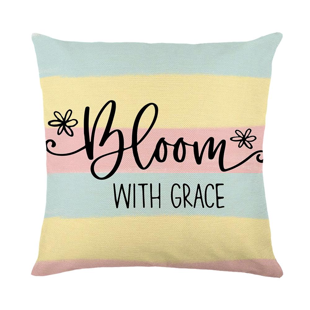 Frühling Neu Blau Buchstaben Gedruckter Kissenbezug Heimstoff Polyester Wohnzimmer Kissenbezug Schlafzimmer Kissen