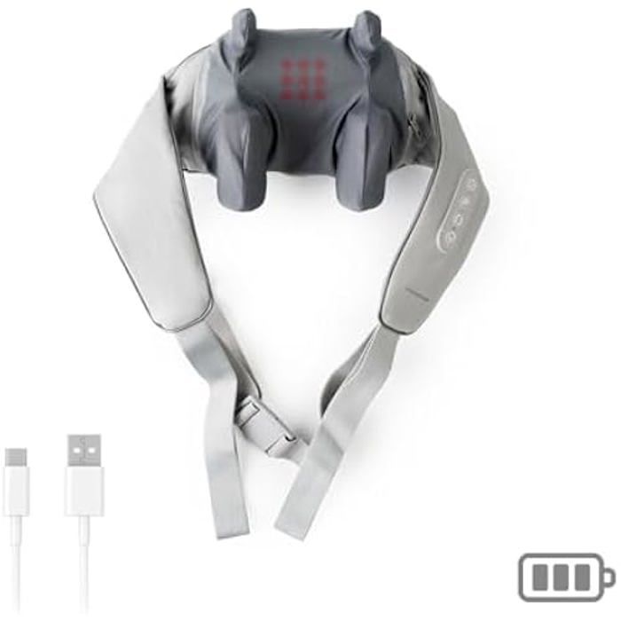 Masseur cervical et dos 6D - INNOVAGOODS - Rechargeable - 3 vitesses - 3 modes - Chaleur