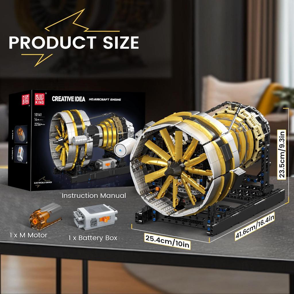 Sada modelů leteckých motorů Mold King 10141, sada upínacích bloků pro technické letecké motory, obsahuje motor a krabici, vhodné pro děti a dospělé