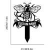Metal Garden Stake Decor, Bee Yard Art, Farmhouse Sign, Outdoor Metal Ornament