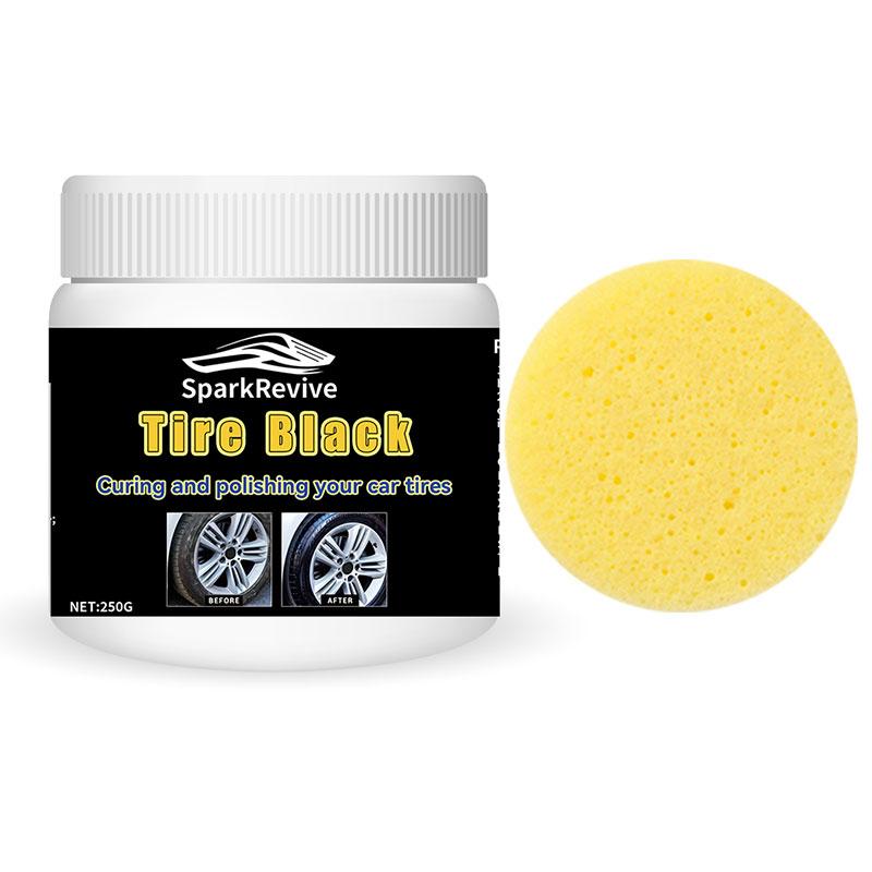 

250g Car Tire Shine Paste Universal Wheel Polishing Cream Long Lasting Gloss Brightener Waterproof Dustproof Anti Aging Rubber Tire Maintenance Care чёрный/белый