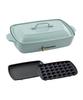 BRUNO Hot Plate Grande Size Body 2 Types of Plates Blue Gray Stylish Cute This 1 Unit Lid with Lid Temperature Adjustment Easy To Wash For 4 or 5