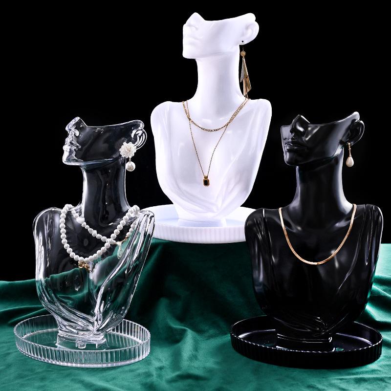 Portrait Necklace and Earring Display Stand - Jewelry Model Holder