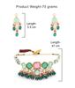Multicolor Stones & Beads Multistrand Beaded Kundan Choker Necklace Earring & Ring Set For Women
