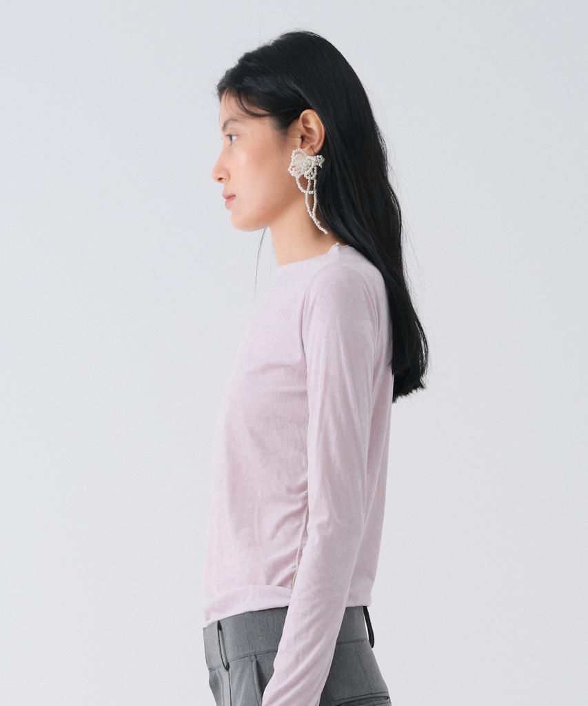 CENTAUR.KR Sheer Velvet Slim Tee_Light Purple