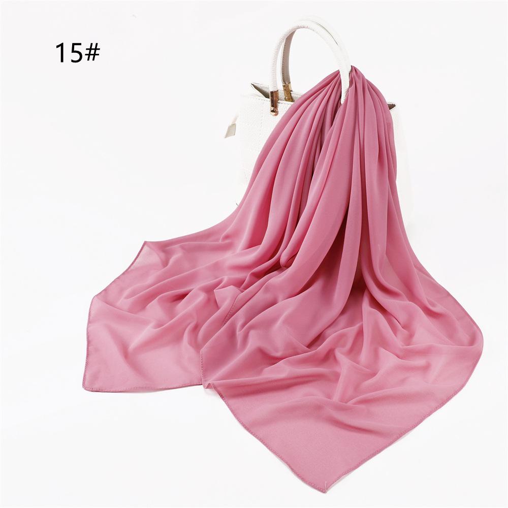 110*110CM Square Pearl Chiffon Hijabs Scarf Plain Solid Color Headwraps Muslim Women's Khimar Headscarf 45 Colors