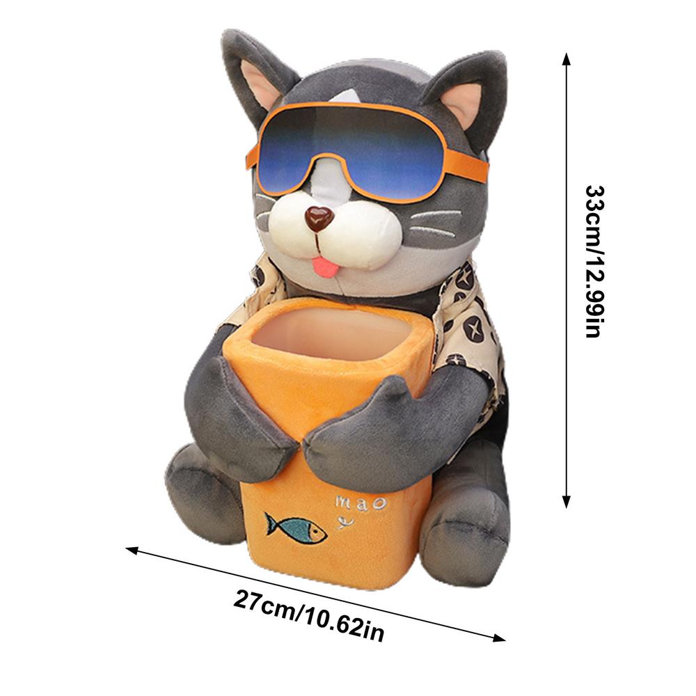 2 In 1 Plush Dog Car Garbage Can Car Tissue Box Trash Can Doggie Trash Can Cute Animal Tissue Creative Box For vehicles