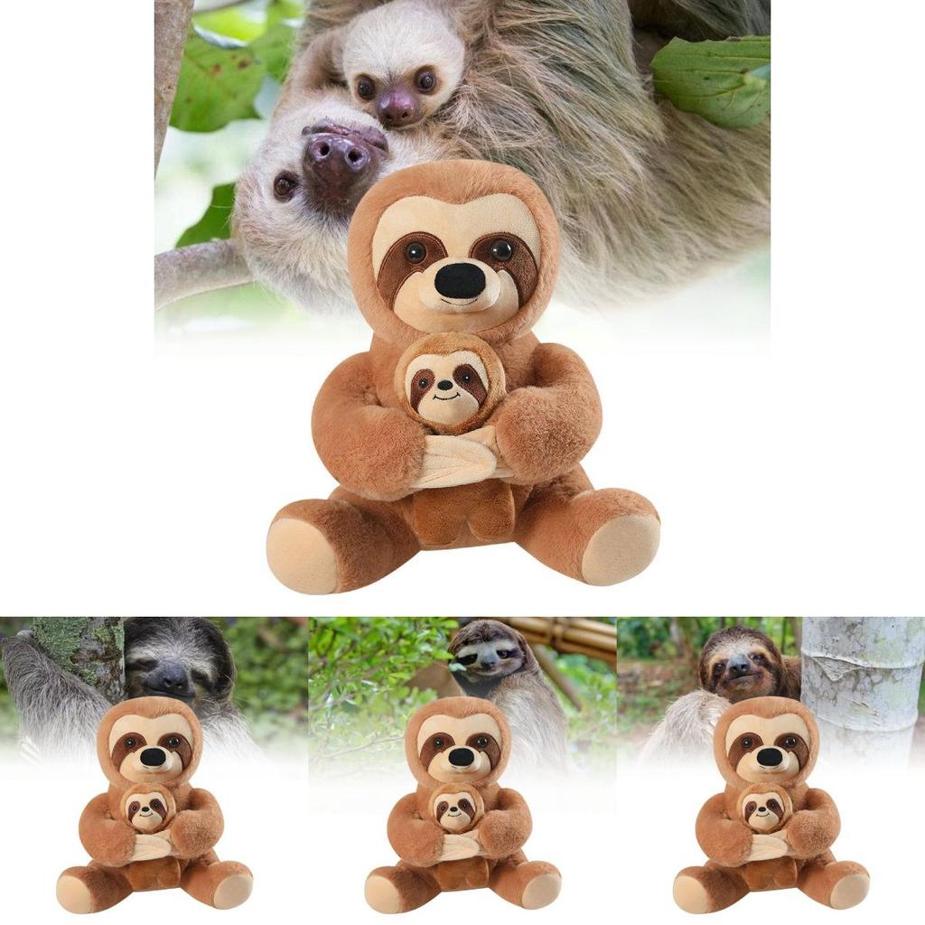 Cute Sloth Plush Toy Mother And Baby Soft Stuffed Animal Doll Kids Gift 20cm And 30cm