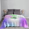 Lunar Turtle Blanket For Sofa Bed Travel Turtle Lunar Tie Dye Space