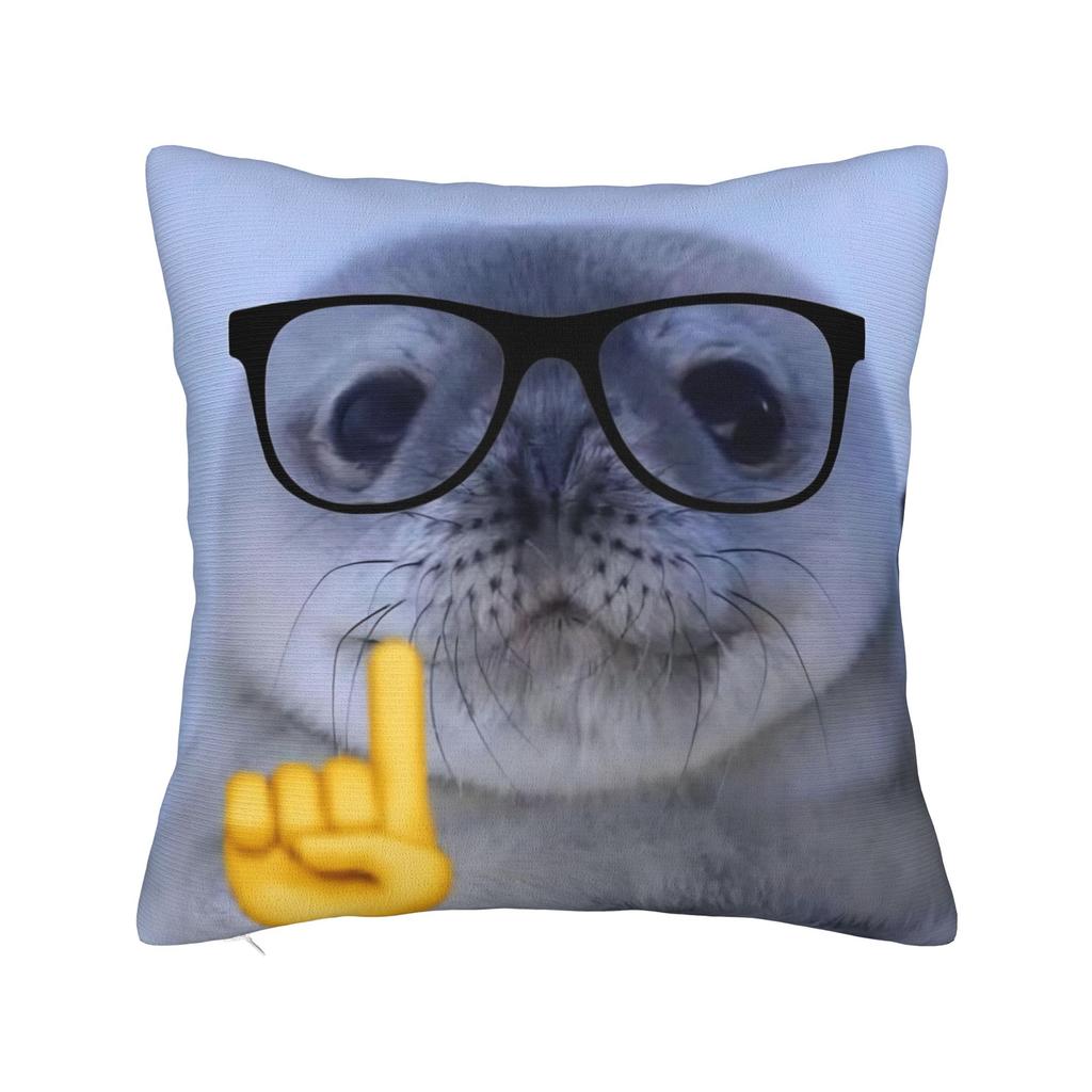 Seal Sea Cute White Pillowcase Polyester Cushion Cover Decoration Pillow Case Cover Home Zippered 40X40cm