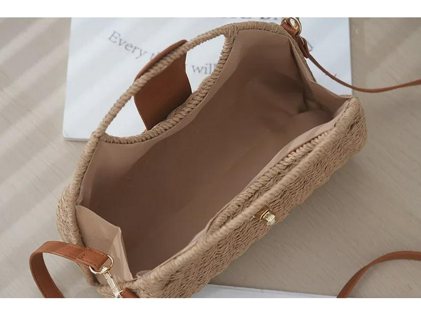 Seaside Holiday Retro Woven Beach Bag - Women's Handheld Shoulder Crossbody