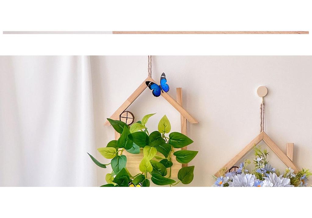 Wall Hanging Artificial Flower Pot for Living Room TV Background with Greenery Planter.