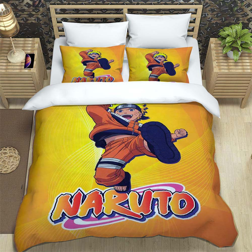 Naruto Pattern Quilt Cover With Pillowcases 3D Digital Printed Bedding Set Twin Full Queen King Children'S Gift