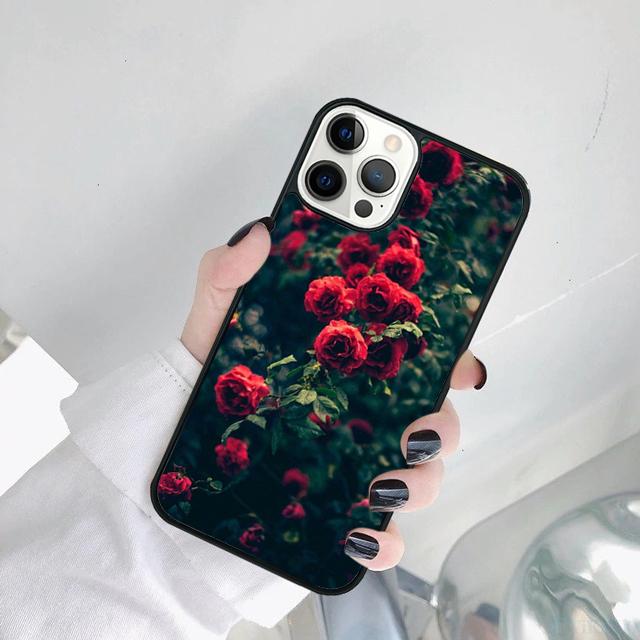 Red Rose Phone Case Cover For iPhone 17 Air 15 16 14 12 11 13 Pro MAX Plus Coque