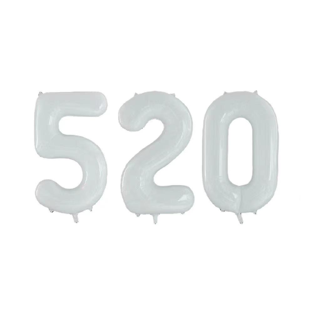 32-Inch Large White Number Aluminum Foil Balloons for Children's Birthday and Party Decorations