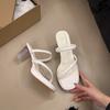 Women Sandals High Heels 7-9 Cm Silver Transparent Female Sandals Summer Sexy Nightclub Waterproof Platform Women's Shoes