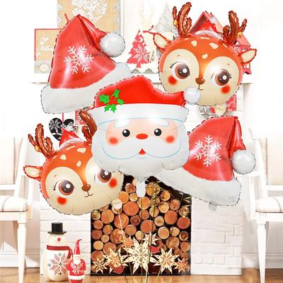 2/3 Stück Weihnachtsballons, einschließlich Schneeflocken-, Weihnachtsmann-, Rentier- und Weihnachtsmützen-Ballons, für Weihnachtsfeier-Dekorationen