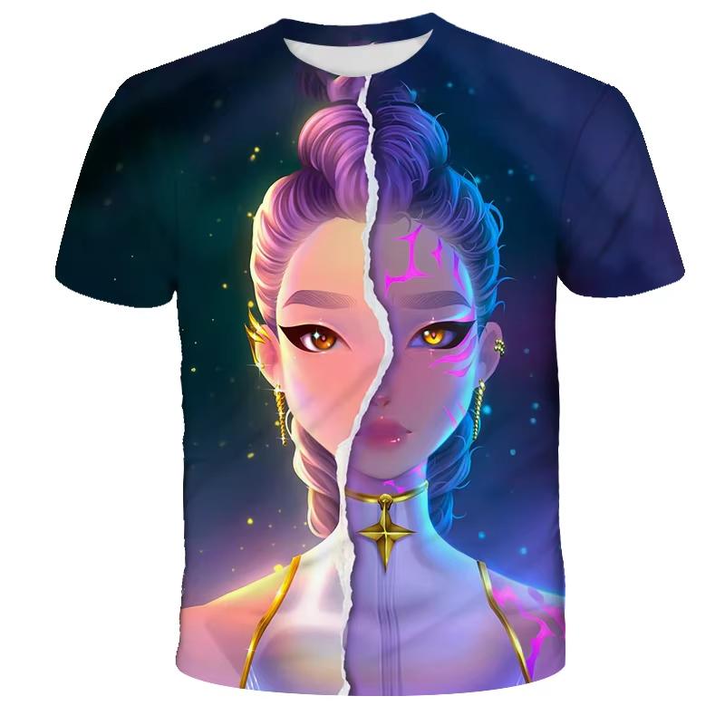 

Summer Fashion Casual Demon Hunters Tiger Women s T-shirt Cute Cartoon Print Women s T-Shirt Child Summer Tees Tops XXS