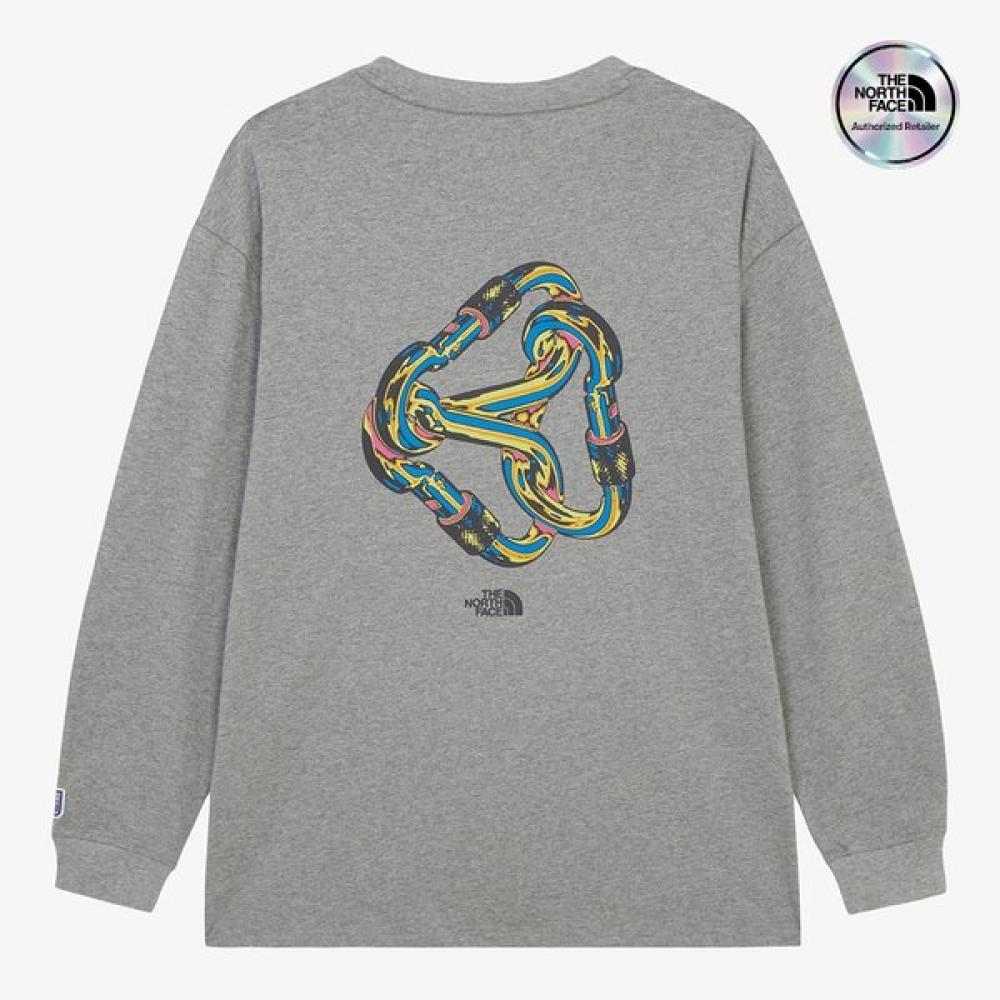 The NorTh Face Men S Long Sleeve T ShirT Melange Grey nT7Tr70a MELANGE GREY/090