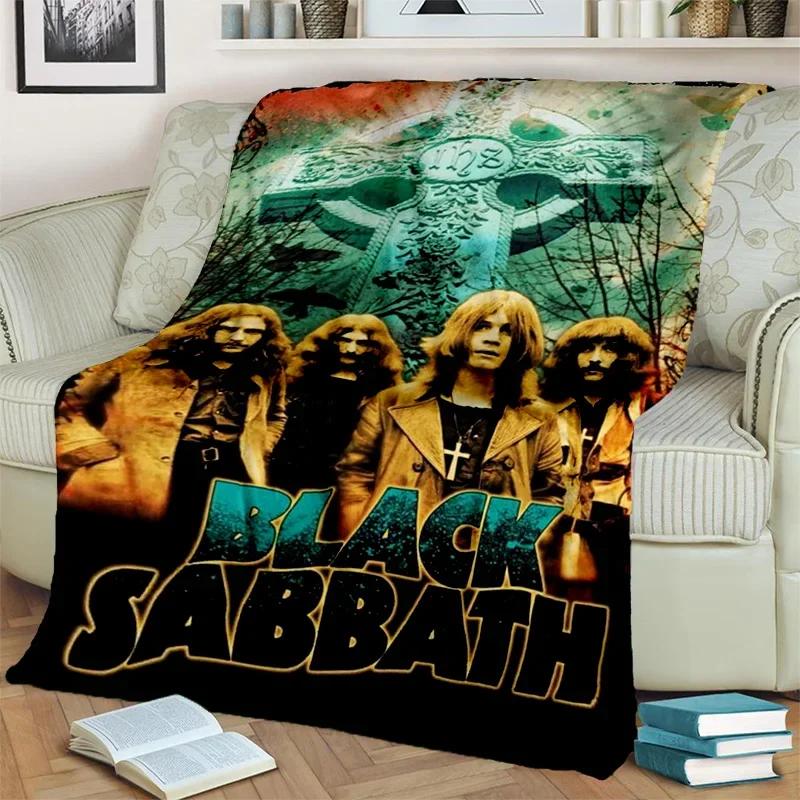 3D BLACK SABBATH Heavy Metal Rock Blanket,Soft Throw Blanket for Home Bedroom Bed Sofa Picnic Travel Office Cover Blanket Kids