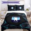 Set Biancheria da Letto 3 Pezzi Stampato Lazio FC Traspirante Copripiumino con Federe Biancheria da Letto Decorativa per Camera da Letto Casa