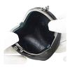 Inden-ya Inden Coin Purse, 72H, Deer Leather, Black Base X Pink Lacquer, Forget-Me-Not Pattern, 1105-51-181, Lacquer Pattern On Natural Deer Leather,