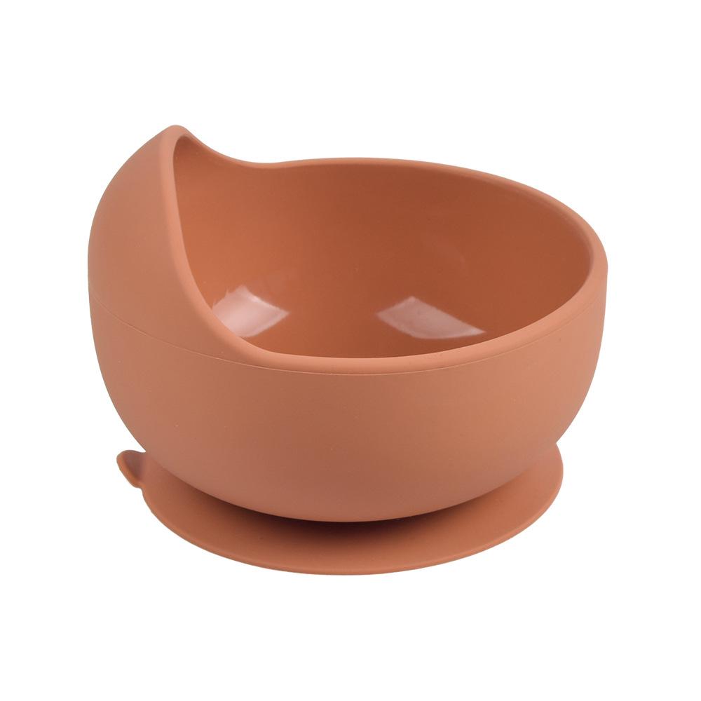Silicone Baby Bowl & Spoon Set with Wooden Handle and Suction Cup