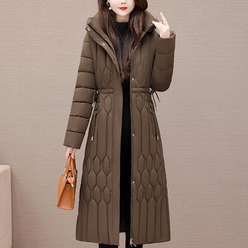 Fashion Winter Long Coat Female Warm Parkas Hooded Casual Thick Middle Age Women Jackets
