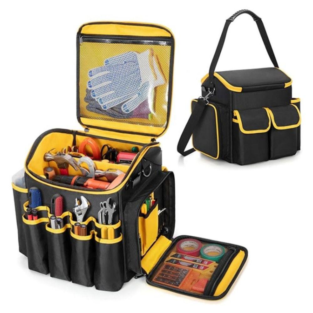 Large Capacity Tool Kit Wear-resistant Tool Tote Bag Removable Baffle Tool Organizer  Workshop