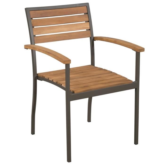 VidaXL Mobilier à dîner d'extérieur 5pcs Bois d'acacia solide et acier