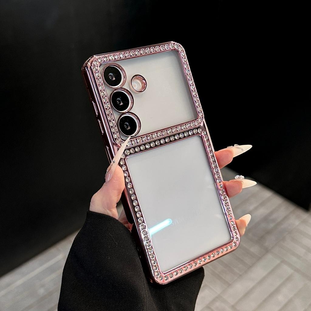 Electroplated Sparkling Diamond Transparent Phone Case for Samsung Galaxy S26 Ultra S25 Plus S24 FE Full Camera Protection Cover