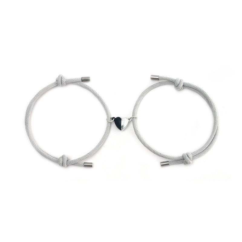 European & American Love Magnet Couple Bracelet Pair for Men & Women - Handcrafted Rope Jewelry