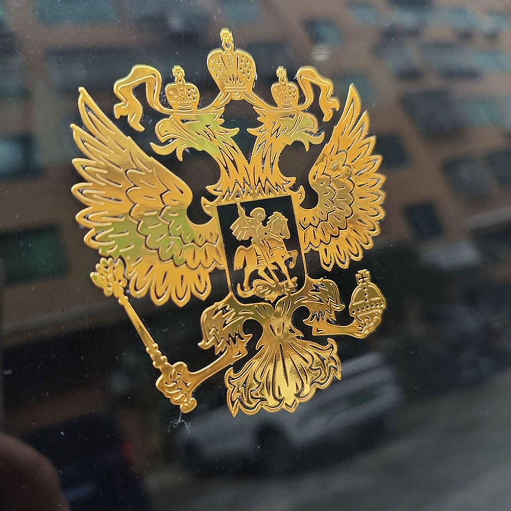 Russian Coat Of Arms Sticker Nickel Metal Car Sticker Decal Russian Federation Eagle Emblem Nickel Metal Car Sticker Accessories