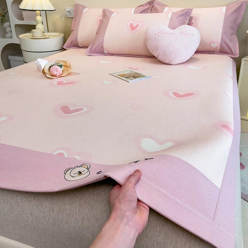 3KS Podložka z ledového hedvábí Letní ratanová podložka Letní podložka na postel Prostěradla Skládací ledové hedvábí Manželská postel Klimatizační podložka