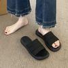 French Flat-bottomed Retro Linen Casual One-word Slippers for Women's Summer Wear 2025 New Seaside Beach Cool Slippers