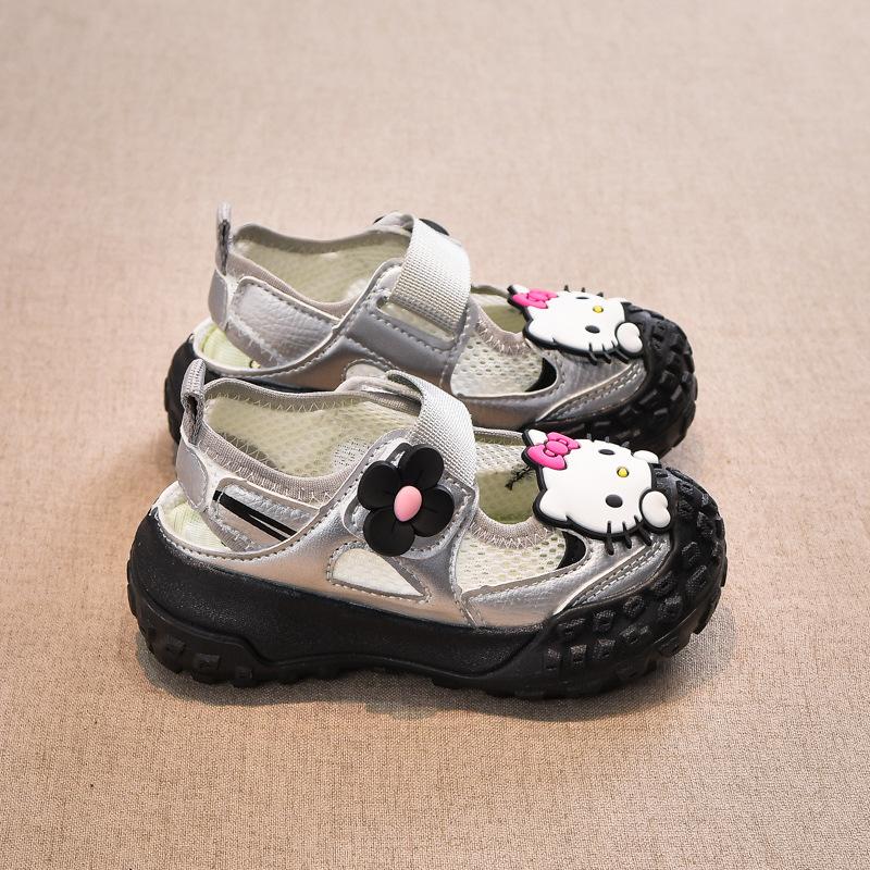 2025 summer popular single mesh breathable frame shoes girls casual soft sole non-slip tire shoes princess sandals