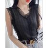 Women's Eyelash Lace Camisole - Harajuku Style Shiny Knit Slimming Tank for Summer 2025