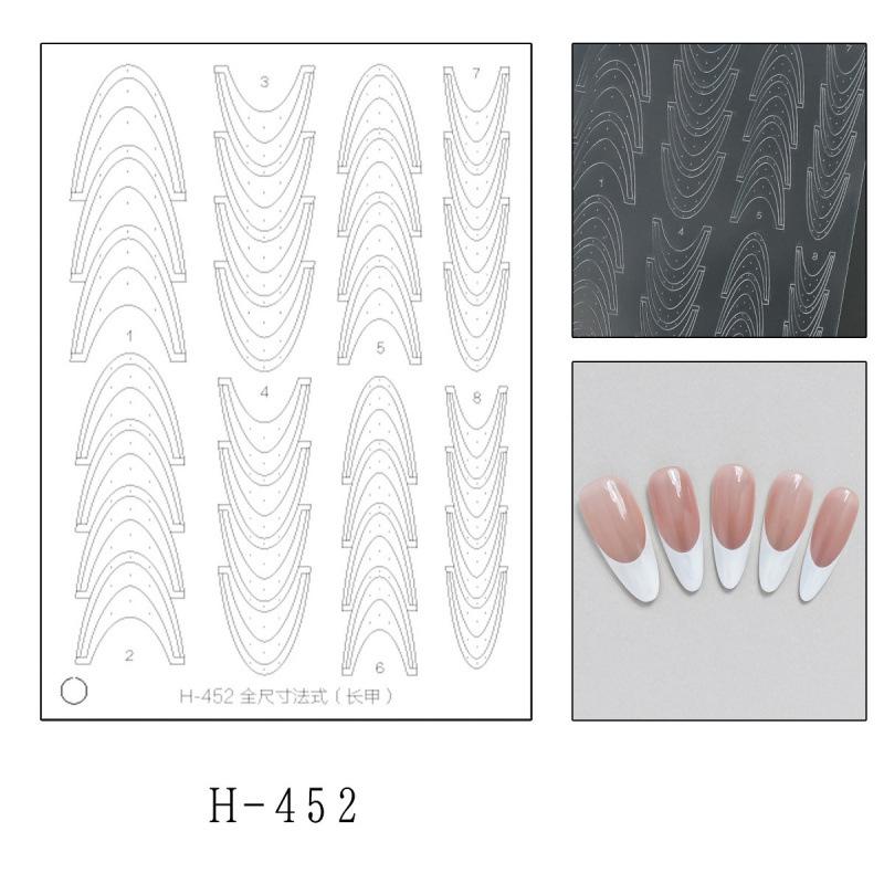Fully Transparent Hollow French Nail Stickers Spray Painting Stencil French Edges Templates Patting Glue Adhesive Auxiliary Tool