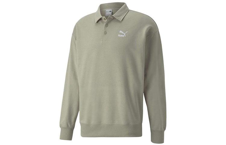 PUMA Sports Life Collection Polo Shirts Men s Pea Green Polo Collar Moderate Straight Fit 537697-68 XL